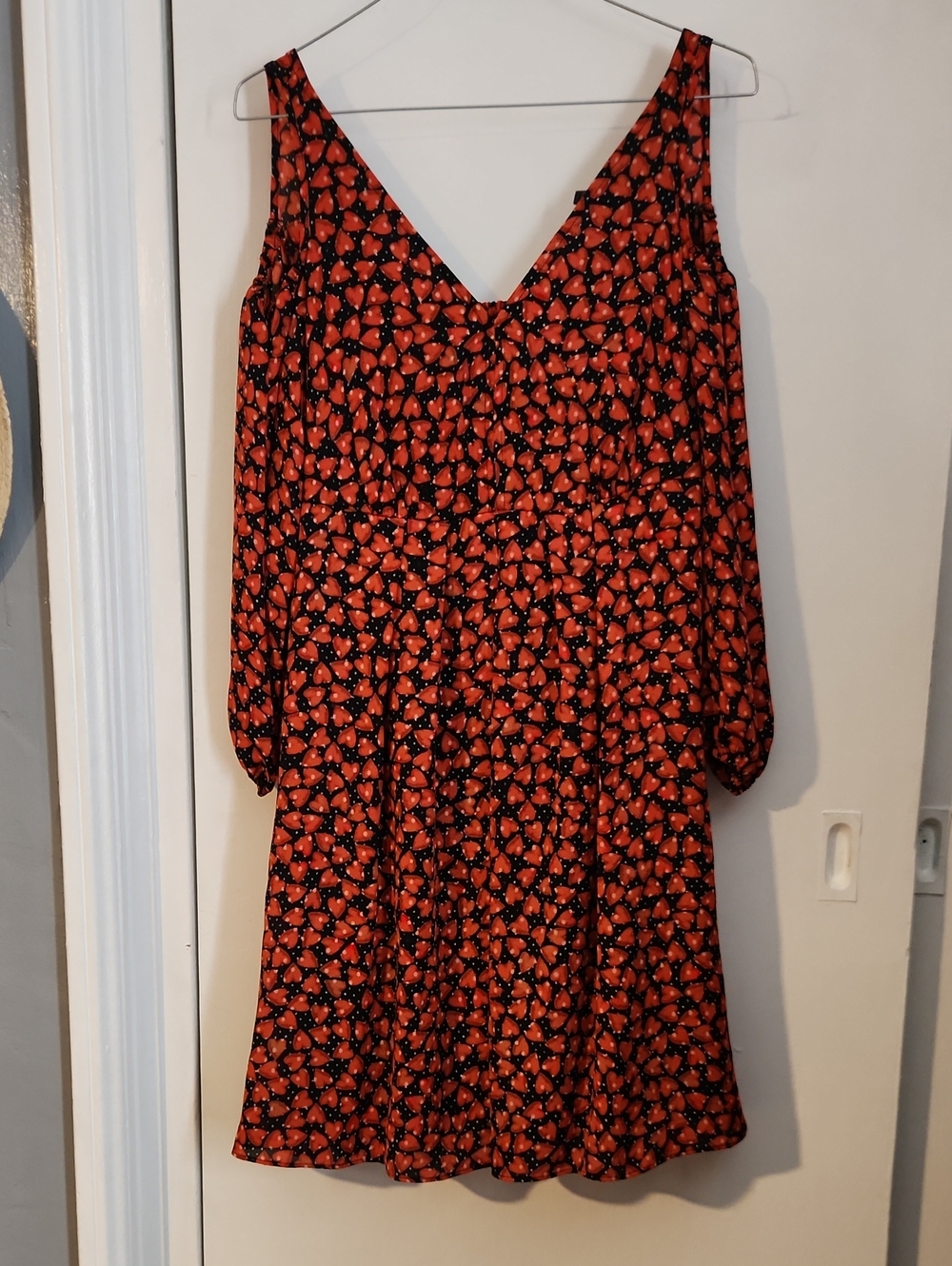 Disney Alice Wonderland Hearts Dress Cold Shoulder Valentine Cottagecore